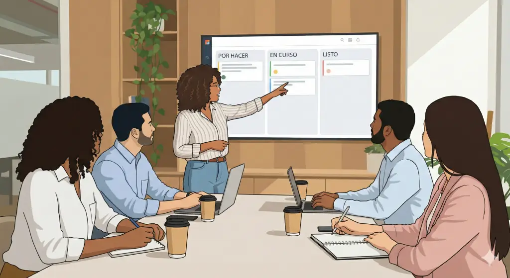 Cultura organizacional en Catalecias: equipo colaborando con procesos claros y tecnología para trabajar con foco y sin burnout